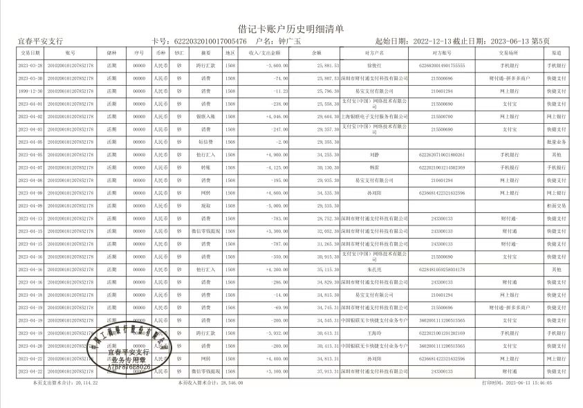 个人流水账单制作